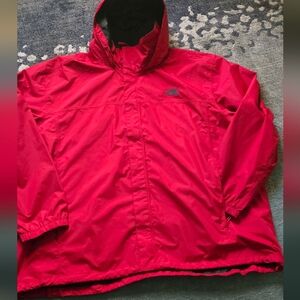The North Face Men's Red Jacket Size 5X Full Zip Rain Water Proof Hooded Coat